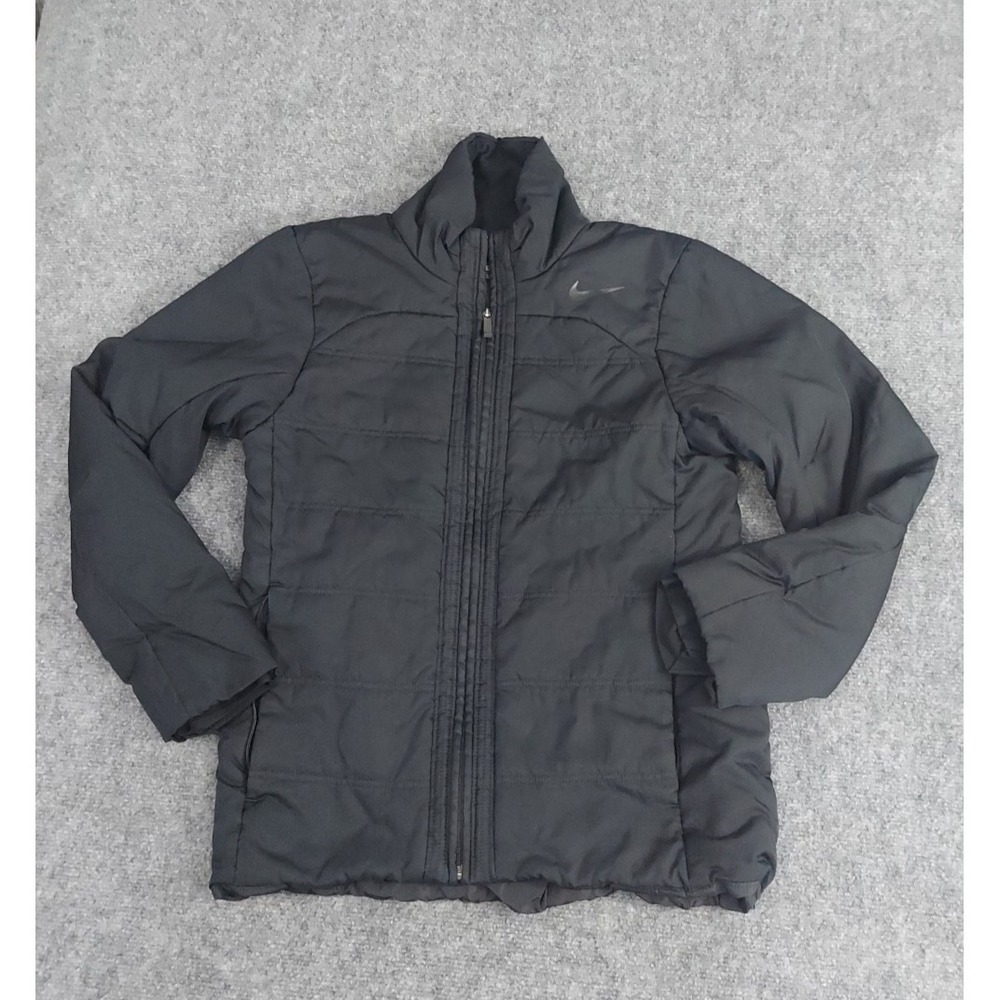 Nike Repel Jacket women Small Black Full Zip golf Winter Mock Neck Swoosh Puffer